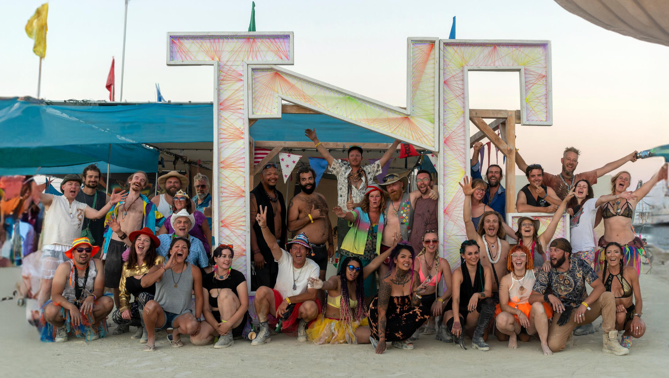 Most of our ING group at burnING man,
